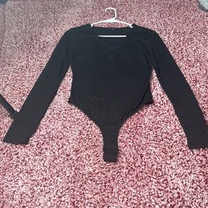 Black long sleeve bodysuit
